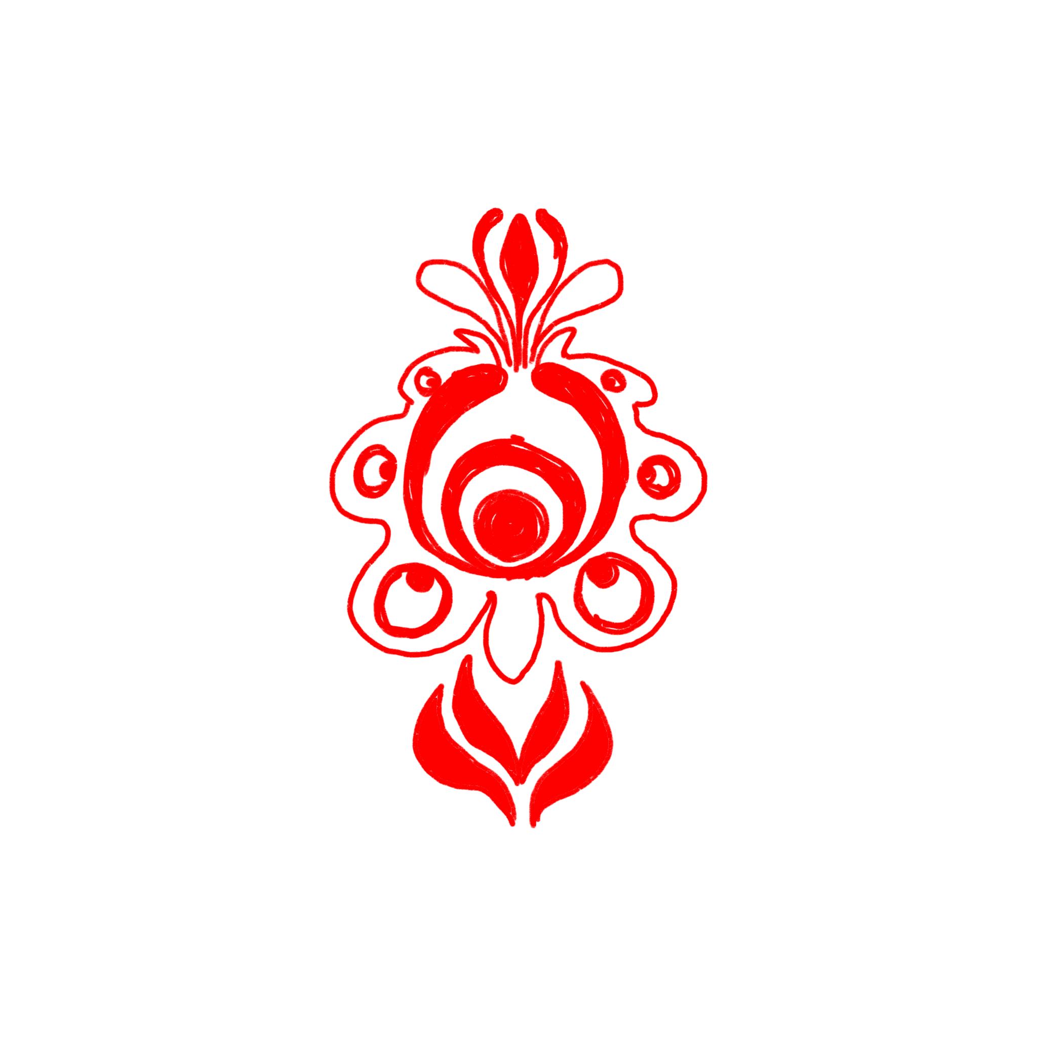 A red folkloric ornament.